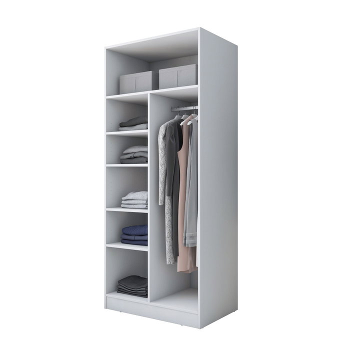 Hanah Home Armario Blanco con Estanterías Hanah Home Armario Blanco con Estanterías